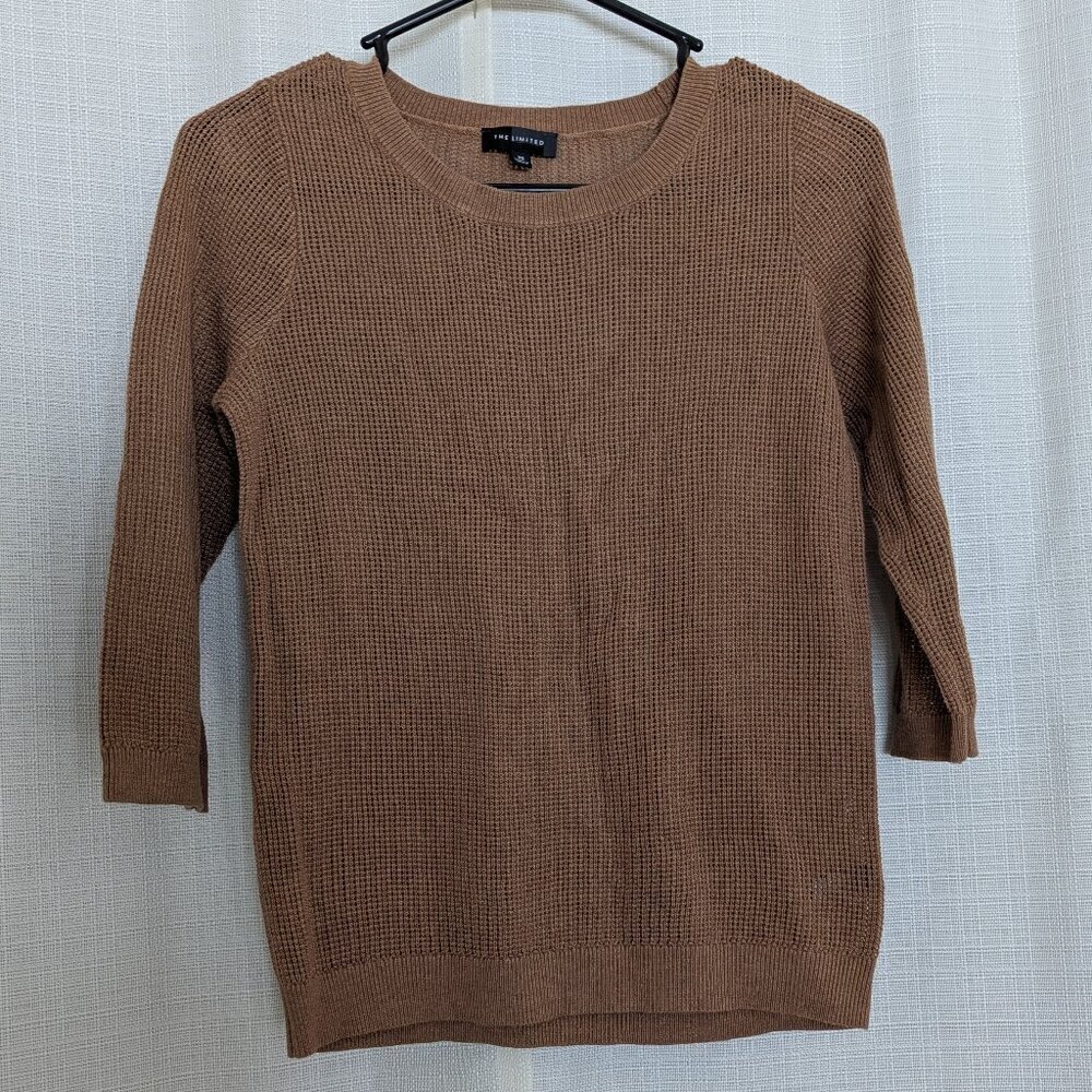 4/$20The Limited Wool Blend Pullover Sweater Lightweight XS Tan Long Sleeve